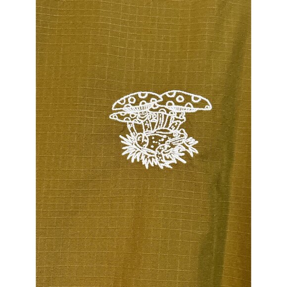 Levi’s Relaxed Fit Button-Up Shirt XXL Made in India Brown Embroidered Mushroom - Picture 2 of 6